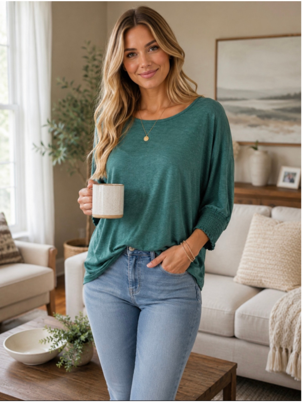 Women's Dokotoo Green Long Sleeve Tee Size M